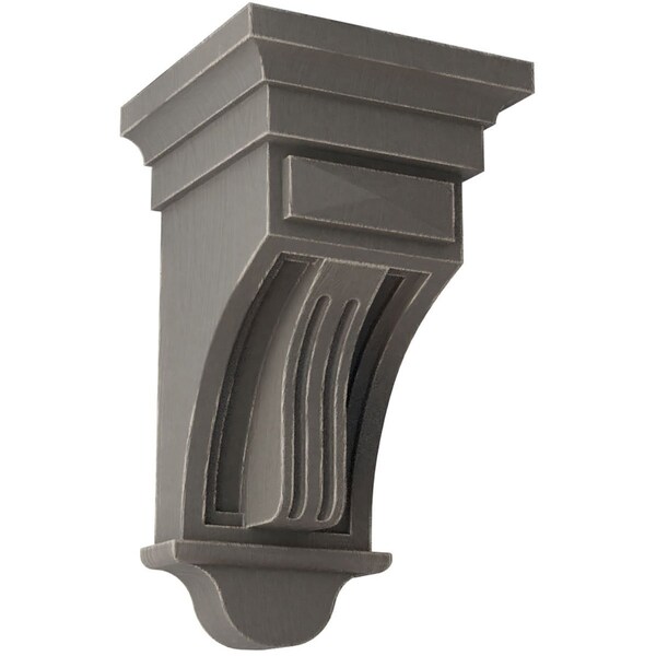 Ekena Millwork 5 1/2"W x 5 1/2"D x 10"H Raised Fluting Wood Vintage Decor Corbel, Reclaimed Grey - CORWD05X05X10RAGY