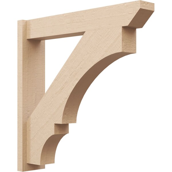 Ekena Millwork 5 1/2-in W x 28-in D x 28-in H Balboa Slat Rough Cedar Woodgrain TimberThane Outlooker, Primed Tan - OUTUR055X28X28BOA24RCPR