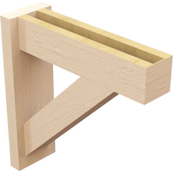 Ekena Millwork 6-in W x 14-in D x 22-in H Trad Block Rough Cedar Woodgrain TimberThane Outlooker, Primed Tan - OUTUR060X14X22TRA44RCPR