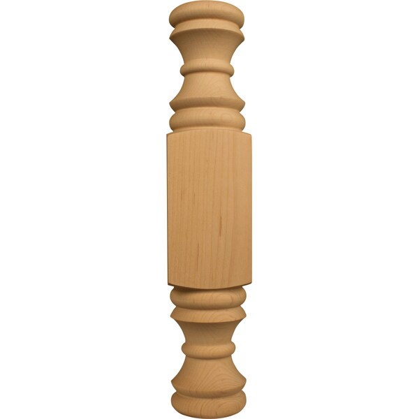 Osborne Wood Products 10 x 2 x 1 Sm. Center Half Round Plinth with Mod. Spool in Knotty Pine - 7125P