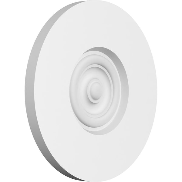 Ekena Millwork Standard Grayson Bullseye Rosette with Square Edge, 7"W x 7"H x 1/2"P - ROSP070X070X050GRY02