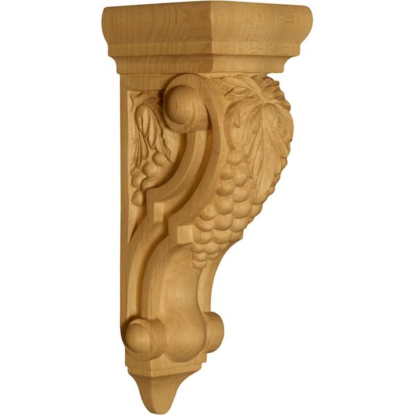 Osborne Wood Products 9 x 3 x 3 1/2 Venice Corbel with Grapes in Soft Maple - 8017M