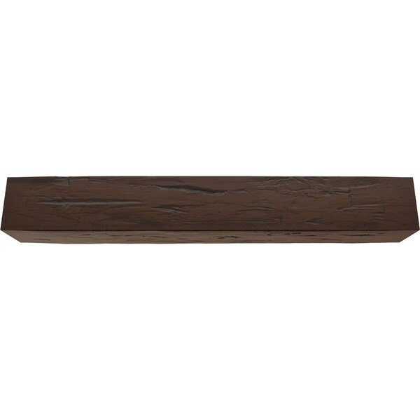 Ekena Millwork 3-Sided (U-beam) Hand Hewn Endurathane Faux Wood Ceiling Beam, Premium Hickory, 10"W x 10"H  x 24'L - BMHH3C0100X100X288ZH