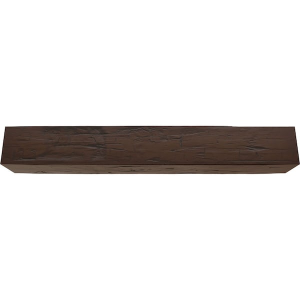Ekena Millwork 3-Sided (U-beam) Hand Hewn Endurathane Faux Wood Ceiling Beam, Premium Hickory, 10"W x 10"H  x 24'L - BMHH3C0100X100X288ZH