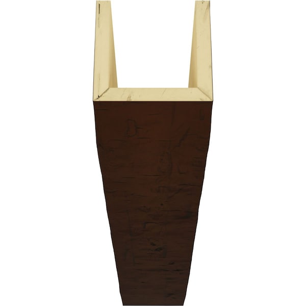 Ekena Millwork 3-Sided (U-beam) Hand Hewn Endurathane Faux Wood Ceiling Beam, Premium Hickory, 10"W x 10"H  x 24'L - BMHH3C0100X100X288ZH