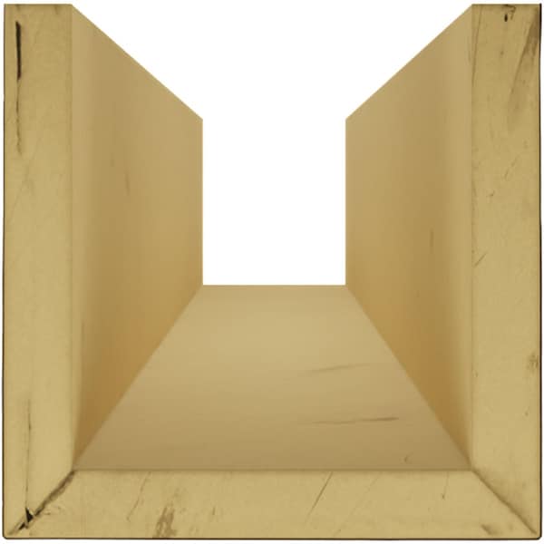Ekena Millwork 3-Sided (U-beam) Hand Hewn Endurathane Faux Wood Ceiling Beam, Premium Hickory, 10"W x 10"H  x 24'L - BMHH3C0100X100X288ZH