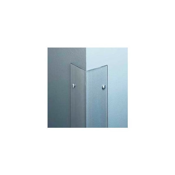 Pawling Polycarbonate Surface Mounted 90Deg Corner Guard, 3/4" Wing, 4'H., Polar WH, Un-Drilled - CG-16-4-97
