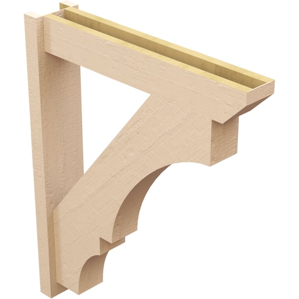 Ekena Millwork 6-in W x 30-in D x 36-in H Balboa Slat Rough Cedar Woodgrain TimberThane Outlooker, Primed Tan - OUTUR060X30X36BOA24RCPR