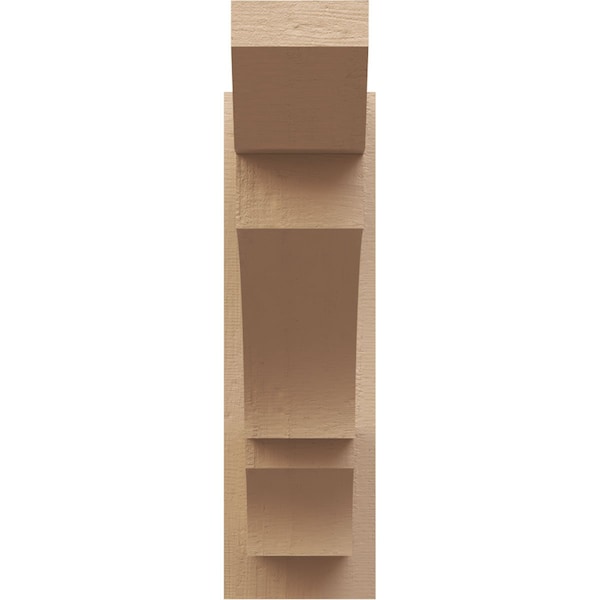 Ekena Millwork 6-in W x 20-in D x 20-in H Balboa Slat Rough Cedar Woodgrain TimberThane Outlooker, Primed Tan - OUTUR060X20X20BOA24RCPR