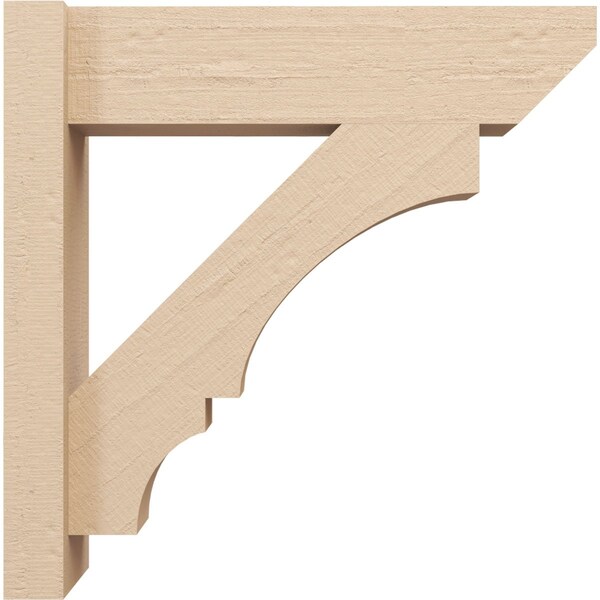 Ekena Millwork 6-in W x 20-in D x 20-in H Balboa Slat Rough Cedar Woodgrain TimberThane Outlooker, Primed Tan - OUTUR060X20X20BOA24RCPR