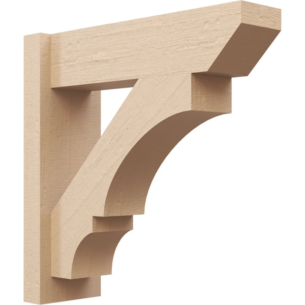 Ekena Millwork 6-in W x 20-in D x 20-in H Balboa Slat Rough Cedar Woodgrain TimberThane Outlooker, Primed Tan - OUTUR060X20X20BOA24RCPR