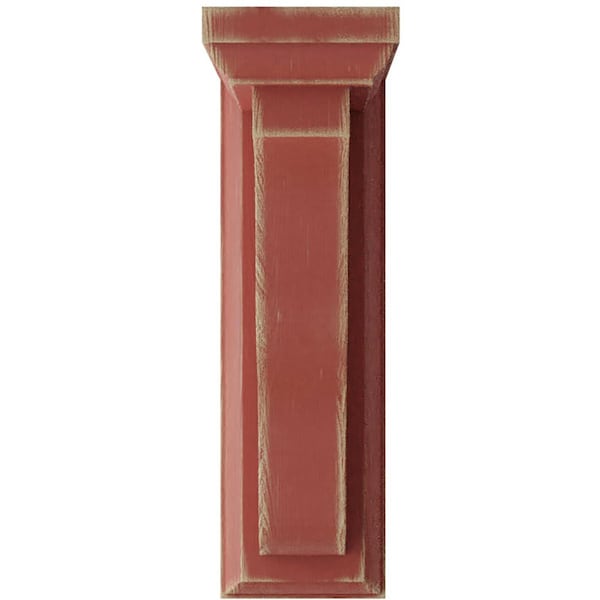 Ekena Millwork 2 1/4"W x 5"D x 7"H Hamilton Traditional Wood Vintage Decor Bracket, Salvage Red - BKTWD02X05X07HARD