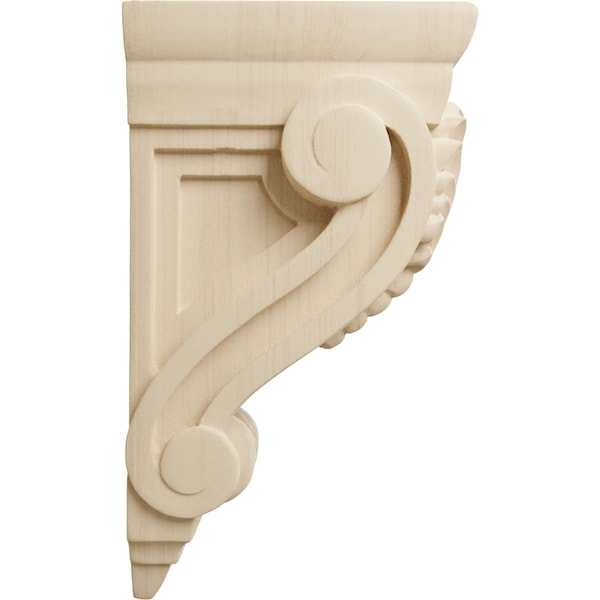 Ekena Millwork 2 5/8"W x 3 3/4"D x 6 5/8"H Small Fig Leaf Corbel, Rubberwood - COR02X03X06FIRW