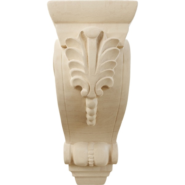 Ekena Millwork 2 5/8"W x 3 3/4"D x 6 5/8"H Small Fig Leaf Corbel, Rubberwood - COR02X03X06FIRW