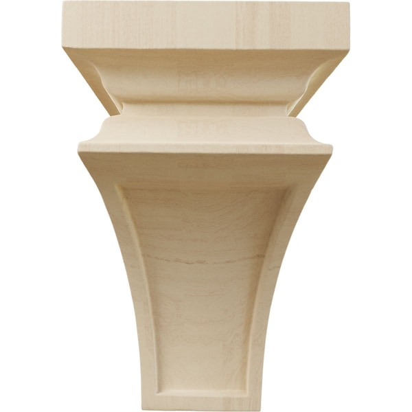 Ekena Millwork 3 1/2"W x 3 3/4"D x 6"H Mini Nevio Wood Corbel, Rubberwood - CORW03X03X06NERW