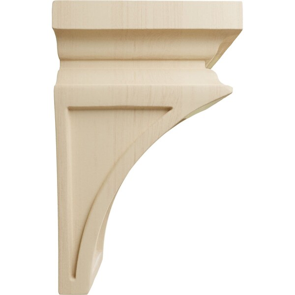 Ekena Millwork 3 1/2"W x 3 3/4"D x 6"H Mini Nevio Wood Corbel, Rubberwood - CORW03X03X06NERW