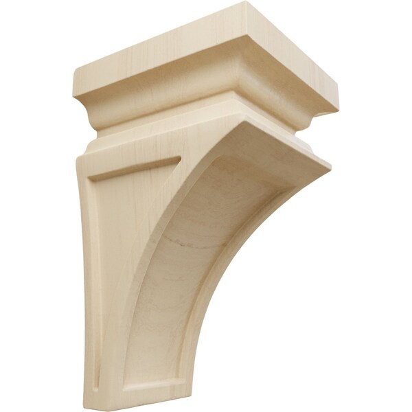Ekena Millwork 3 1/2"W x 3 3/4"D x 6"H Mini Nevio Wood Corbel, Rubberwood - CORW03X03X06NERW