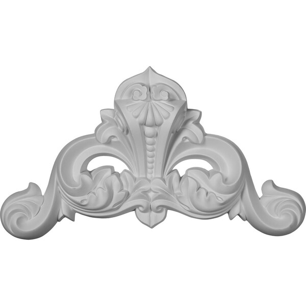 Ekena Millwork 16 3/8"W x 8 3/4"H x 2"P Bedford Beaded Scroll Onlay - ONL16X08X02BE