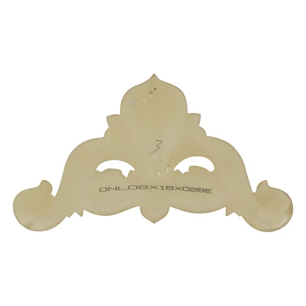Ekena Millwork 16 3/8"W x 8 3/4"H x 2"P Bedford Beaded Scroll Onlay - ONL16X08X02BE
