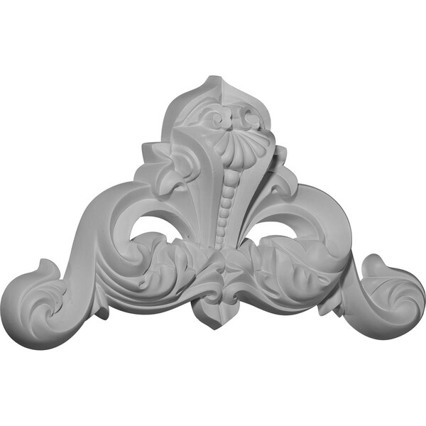 Ekena Millwork 16 3/8"W x 8 3/4"H x 2"P Bedford Beaded Scroll Onlay - ONL16X08X02BE