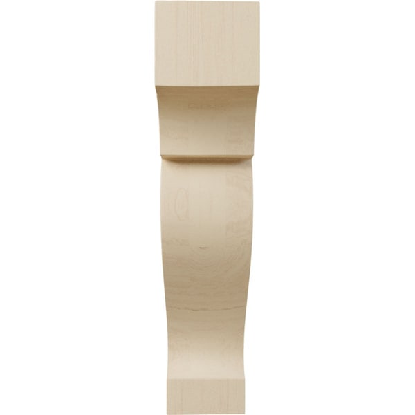 Ekena Millwork 1 3/4"W x 4"D x 8"H Medium Dearborn Wood Corbel, Rubberwood - CORW02X08X04DRRW