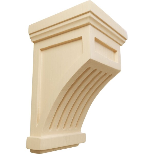 Ekena Millwork 4 1/4"W x 4 1/4"D x 7"H Fluted Mission Corbel, Maple - COR04X04X07FLMA