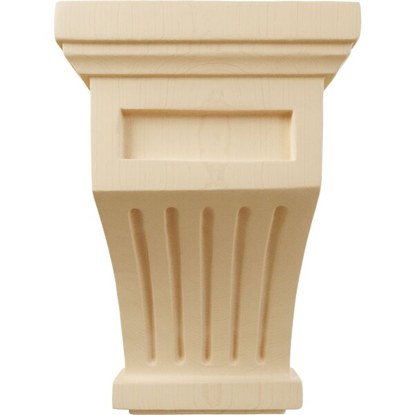 Ekena Millwork 4 1/4"W x 4 1/4"D x 7"H Fluted Mission Corbel, Maple - COR04X04X07FLMA