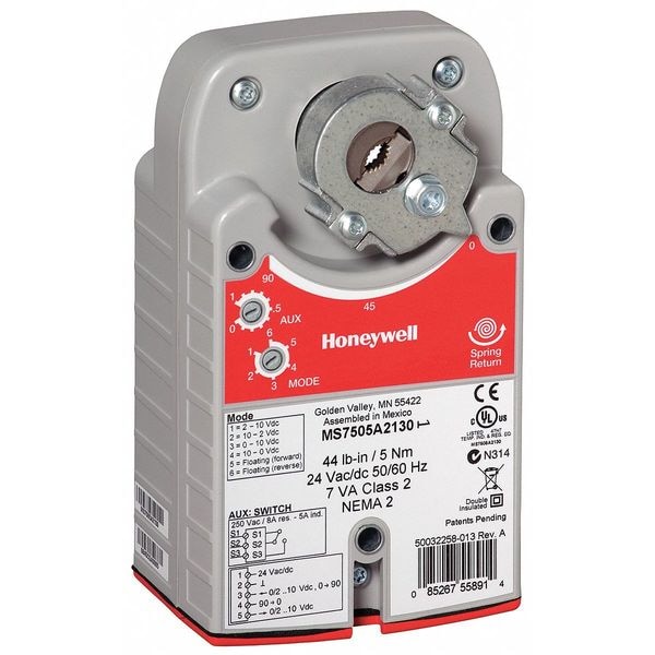 Honeywell Electric Actuator, -22 to 149F, 120/230V - MS4105A1030