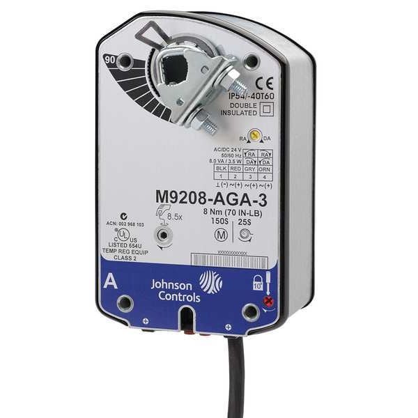 Johnson Controls Electric Actuator, 70 in.-lb.-40 to 140 - M9208-GGC-3