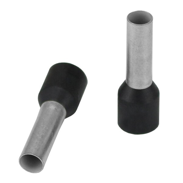 Grupo Pacer Pacer Negro Terminales de cable de 10 AWG - Longitud de 10 mm - Paquete de 25 - TFRL10-12MM-25