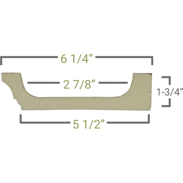 Ekena Millwork Perimeter Beam, Urethane, 12 in L, 6-1/4 in W, Factory Primed - SAMPLE-CC05PBM02X06X96TR