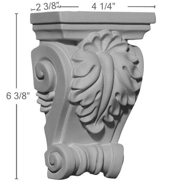 Ekena Millwork 4 1/4"W x 2 3/8"D x 6 3/8"H Cole Corbel - COR04X02X06CO