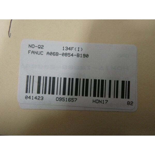 Fanuc 3Ph 7.5Kw 1500-8000Rpm 1-1/4In 135-222V-Ac Servo Motor - A06B-0854-B190