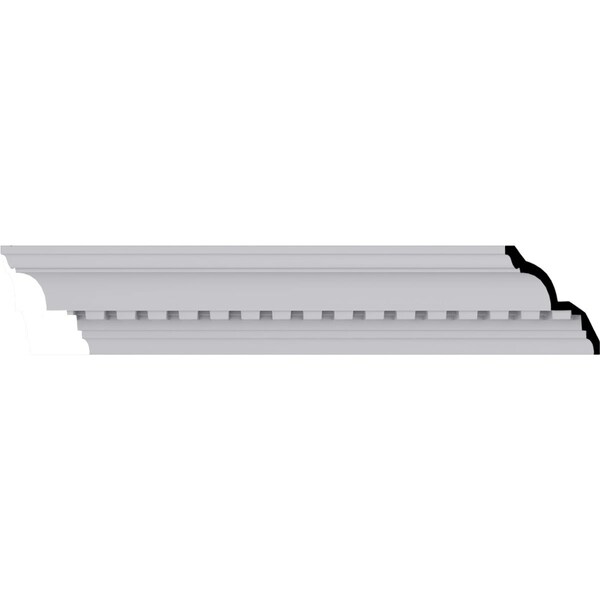 Ekena Millwork 4 3/4"H x 4 1/8"P x 6 3/8"F x 94 1/2"L, (1 5/8" Repeat), Dentil Crown Moulding - MLD05X04X06DE