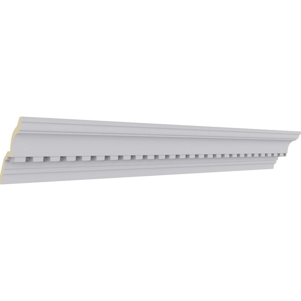 Ekena Millwork 4 3/4"H x 4 1/8"P x 6 3/8"F x 94 1/2"L, (1 5/8" Repeat), Dentil Crown Moulding - MLD05X04X06DE