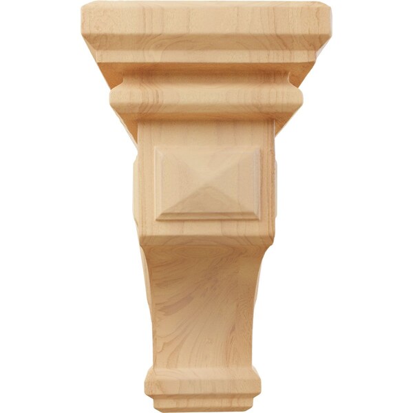 Ekena Millwork 4"W x 4 3/4"D x 8"H Small Woodruff Wood Corbel, Red Oak - CORW04X04X08WFRO