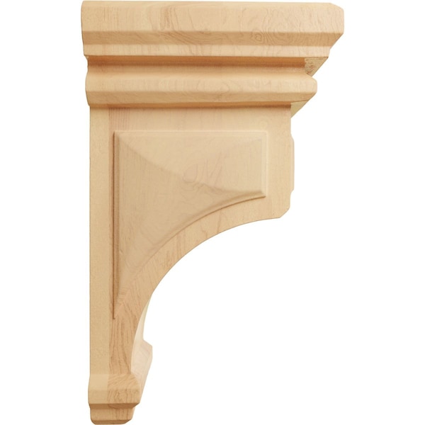 Ekena Millwork 4"W x 4 3/4"D x 8"H Small Woodruff Wood Corbel, Red Oak - CORW04X04X08WFRO