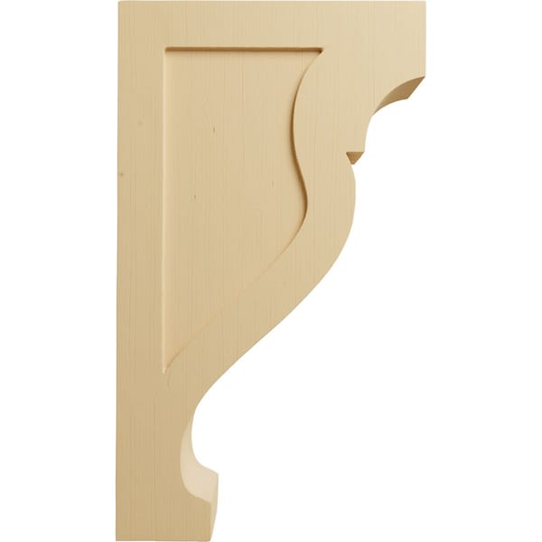 Ekena Millwork 2 1/2"W x 8"D x 14"H Large Rockport Wood Corbel, Alder - CORW03X08X14RKAL