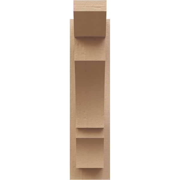 Ekena Millwork 6-in W x 16-in D x 24-in H Balboa Slat Rough Cedar Woodgrain TimberThane Outlooker, Primed Tan - OUTUR060X16X24BOA24RCPR