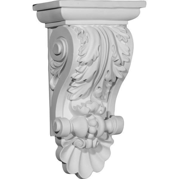 Ekena Millwork 8"W x 5"D x 14 7/8"H Acanthus Shell Corbel - COR08X05X14AC