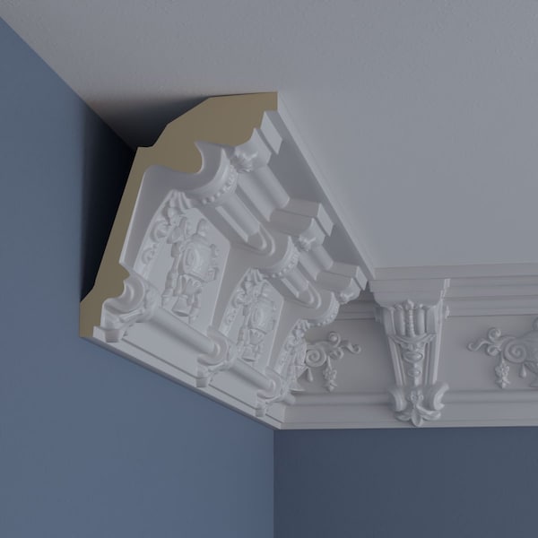 Ekena Millwork 6 5/8"H x 5 1/2"P x 8 5/8"F x 94 1/2"L Jonee Barsom Crown Moulding - MLD07X06X09JO