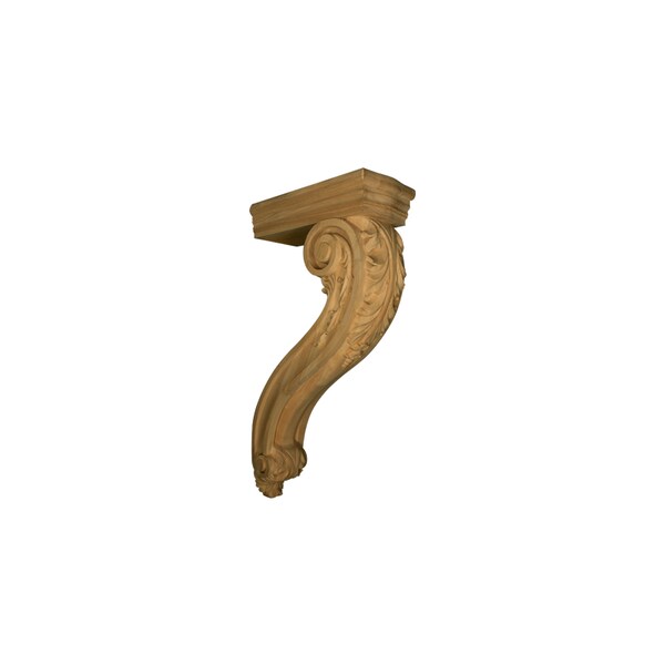 Osborne Wood Products 34 1/2 x 8 1/4 x 18 Countertop Height Acanthus Leaf Corbel in Rubberwo - 891998RW