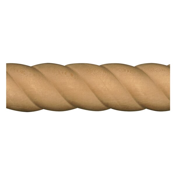 Osborne Wood Products 1 1/2 x 3/4 x 96 1 1/2" Half Round Rope Moulding in Beech - 891428BCH