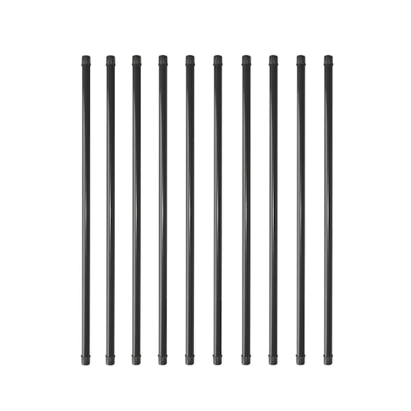 Nuvo Iron 36 in LONG x 3/4 in DIAMETER BLACK ROUND TUBING GALVANIZED STEEL BALUSTERS, 10PK - RDPS36