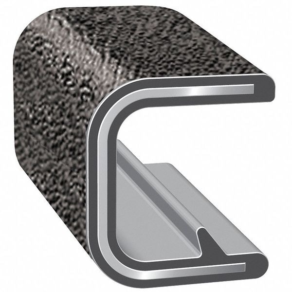 Trim-Lok Edge Trim, Alum Clip, 0.3 In W, 100 Ft - 100B3X1/8-100