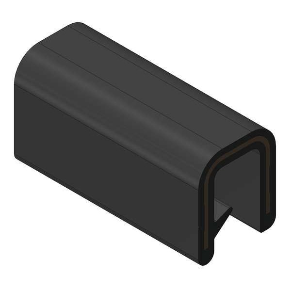 Trim-Lok Edge Trim, Alum Clip, 0.3 In W, 100 Ft - 100B3X1/8-100
