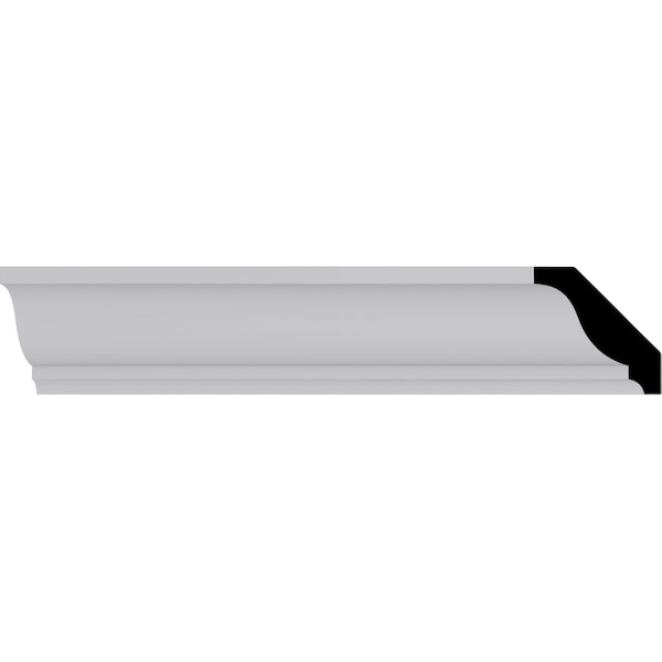 Ekena Millwork 1 5/8"H x 1 5/8"P x 2 1/4"F x 94 1/2"L Odessa Traditional Smooth Crown Moulding - MLD01X01X02OD