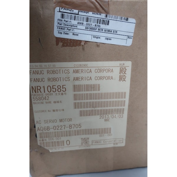 Fanuc 3Ph 1.6Kw 3000Rpm 8Nm 200-240V-Ac Servo Motor - A06B-0227-B705