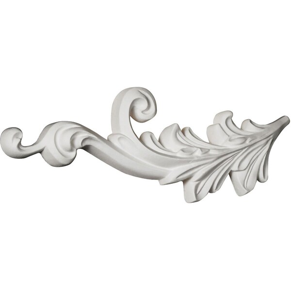Ekena Millwork 3 5/8"W x 9 1/2"H x 7/8"P Robin Scroll Onlay, Left - ONL04X10X01RB-L