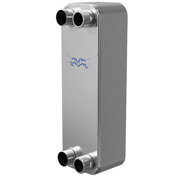 Alfa Laval 100 Stainless Steel Plate Heat Exchanger, AISI 316L, 80 Plates, Single Circuit, 2 Thread Port - ALFANOVA 76-80H